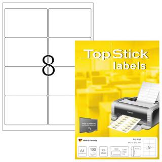 TopStick Nr. 8758 Klebeetiketten Label 100 Blatt A4 Blanko 99,1x67,7 mm