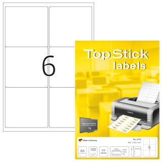 TopStick Nr. 8776 Klebeetiketten Label 100 Blatt A4 Blanko 99,1x93,1 mm