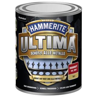 Hammerite ULTIMA Metallschutzlack Rostschutz 750 ml matt Rubinrot RAL 3003