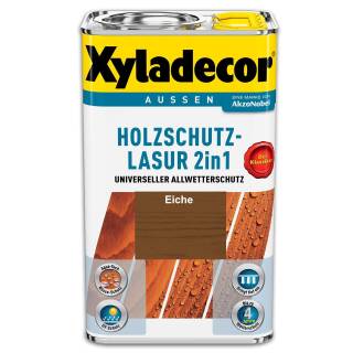 Xyladecor Holzschutzlasur Eiche 2,5 l Außen Imprägnierung Holzschutzmittel