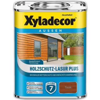 Xyladecor Holzschutz-Lasur PLUS Teak 4 l Außen Imprägnierung Langzeit