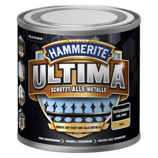 Hammerite ULTIMA Metallschutzlack Rostschutz 250 ml matt Tiefschwarz RAL 9005