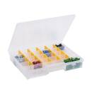 Allit EuroPlus Basic 37/7-20 transparent Sortimentskasten Kleinteilebox Aufbewahrungsbox mit Trennstegen