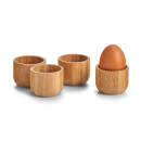 4x Zeller Eierbecher Eierhalter Holzbecher Tasse Schale Frühstück Essen Küche Bambus