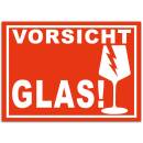 300x Aufkleber Vorsicht Glas Din A6 (105x148 mm)...