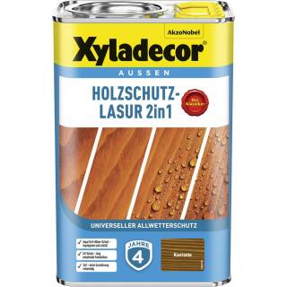 Xyladecor Holzschutzlasur Kastanie 4 l Außen Imprägnierung Holzschutzmittel
