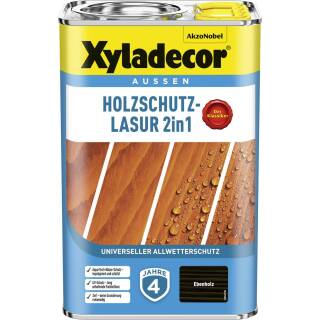 Xyladecor Holzschutzlasur Ebenholz 4 l Außen Imprägnierung Holzschutzmittel