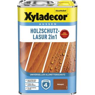 Xyladecor Holzschutzlasur Mahagoni 4 l Außen Imprägnierung Holzschutzmittel