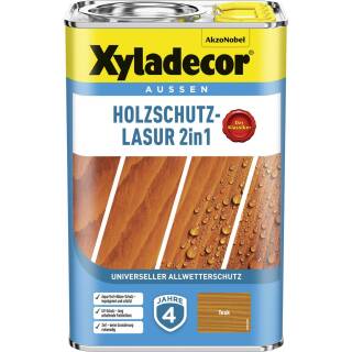 Xyladecor Holzschutzlasur Teak 4 l Außen Imprägnierung Holzschutzmittel