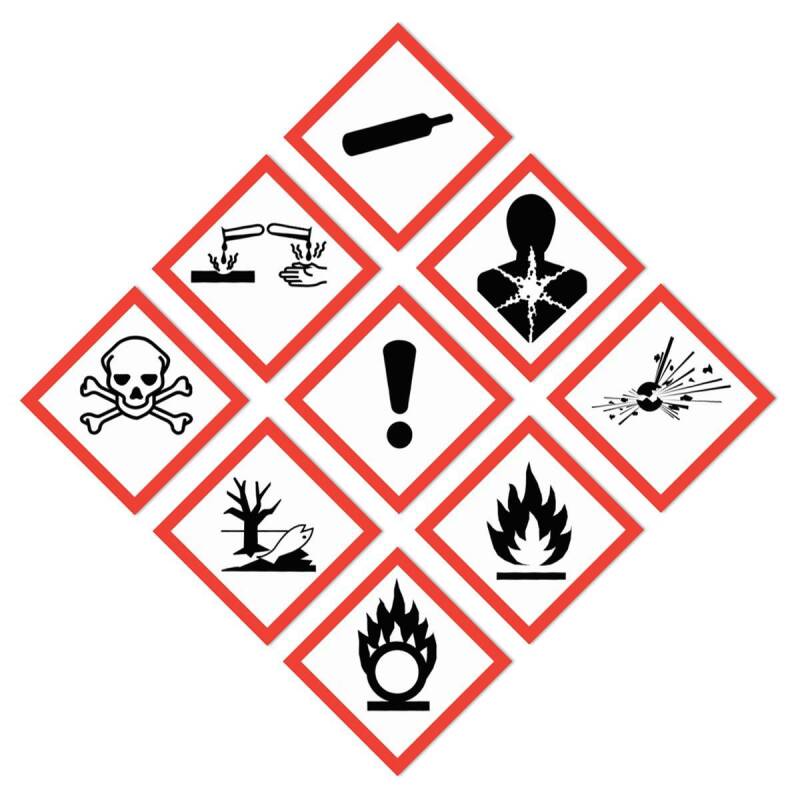 Hinweiß GHS Explosiv Aufkleber Warnaufkleber Warnung Gefahr ab 1,5-20cm GHS01 