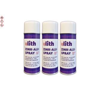 3x Ulith Zink Alu Spray 400 ml Grundierung Reparatur Ausbesserung Korrosionsschutz