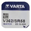 Varta V362 Uhrenbatterie Silberoxid Knopfzelle SR58...