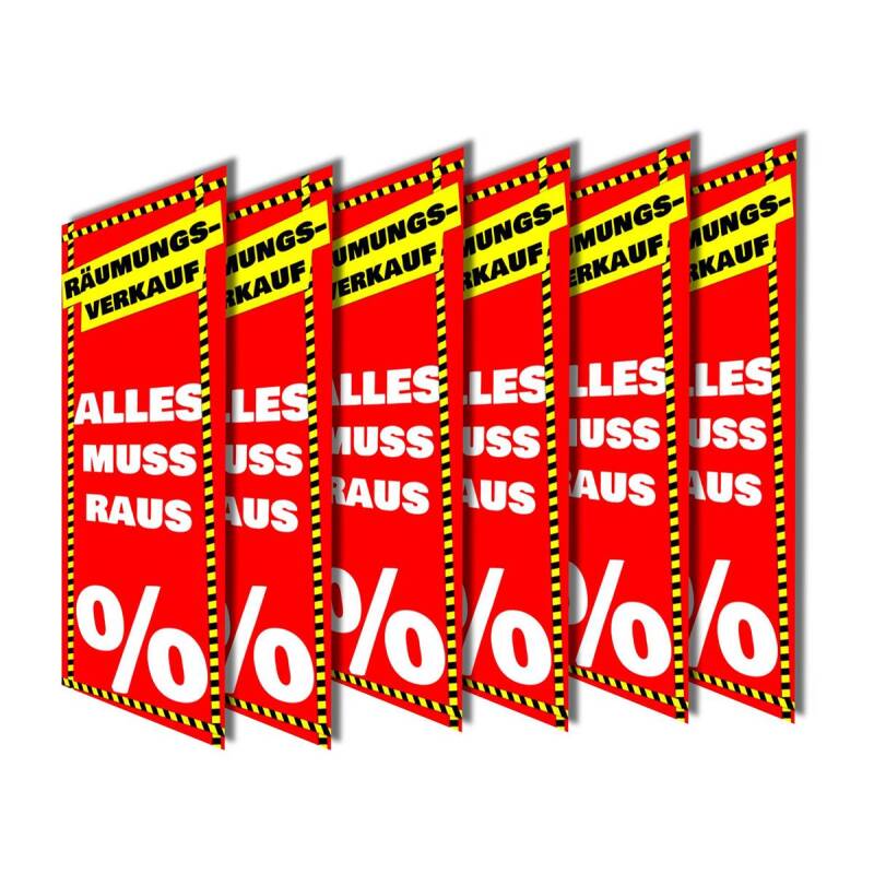 A1 REDUZIERT % Banner Kundenstopper Deko Poster Räumungsverkauf  Plakate Sale 