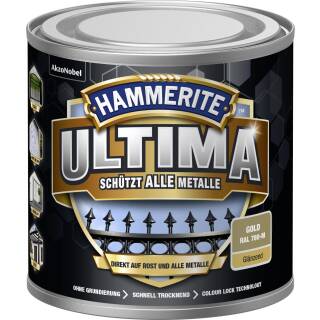 Hammerite ULTIMA Metallschutzlack Rostschutz 250 ml glänzend Gold RAL 780-M