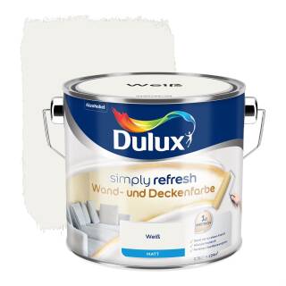 Dulux Simply Refresh Weiß matt 2,5 l Farbe Innen Wand Decke Zimmer Wohnung streichen