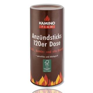 KaminoFlam 120x Anzündsticks Vorratsbox Anzündhilfe Ofen