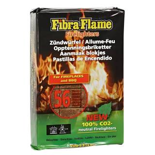 56x Fibra Flame Kohleanzünder Natur Anzündhilfe Ofen Lagerfeuer Grill Feuer leicht gemacht 132826