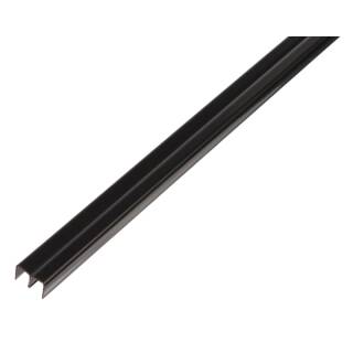ALBERTS Führungsschienenprofil oben PVC-U schwarz 1000x16x10 mm Materialstärke 1 mm