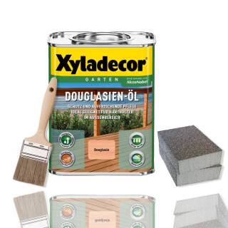 Xyladecor Douglasien Öl Pflege Set 2,5 l Außen Holzöl Boden Terrasse Parkett