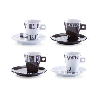 Zeller Espresso-Set Tassen Coffee style 8-teilig Porzellan