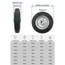 Vollgummi-Rad Stahlfelge schwarz pannensicher Reifen Räder verschiedene Größen