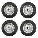4er Set Vollgummi-Rad Stahlfelge schwarz pannensicher Reifen verschiedene Größen
