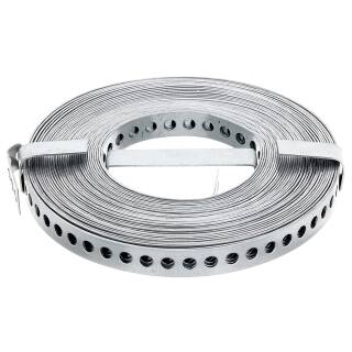 ALBERTS 10 m Lochband Nagelband Montageband Befestigung Stahl verzinkt 12x0,8 mm