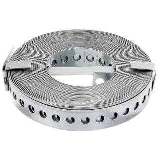 10 m GAH Lochband Nagelband Montageband Befestigung Stahl verzinkt 20x0,8 mm