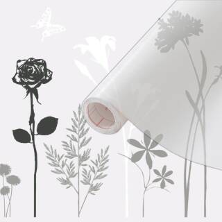 d-c-fix Klebefolie Blossom Premium Blumen milchig Fensterfolie Selbstklebend Dekor 150 x 45 cm