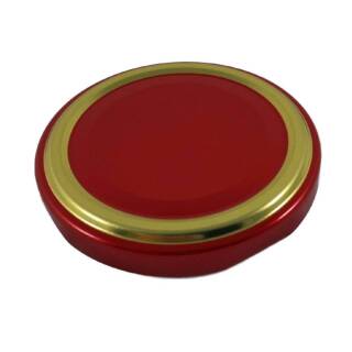 100x Twist-Off-Deckel Ø 53 mm Rot/Gold Schraubdeckel für Einweckglas Sturzglas