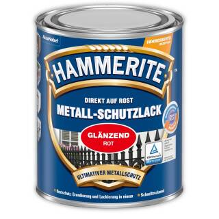Hammerite Metall-Schutzlack glänzend ROT 750ml Speziallack Rostschutz Lack