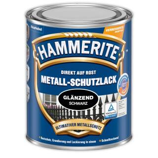 Hammerite Metallschutzlack glänzend SCHWARZ 750 ml Speziallack Rostschutz Lack
