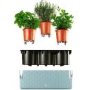 Cobble Trio Design Kräuterkasten mit Bewässerungssystem Kräutertopf Pflanzgefäß anthrazit
